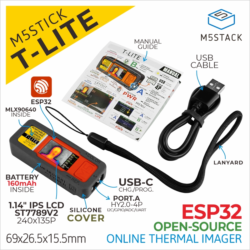 M5Stack Core2 - Kit de dispositivo de cámara térmica