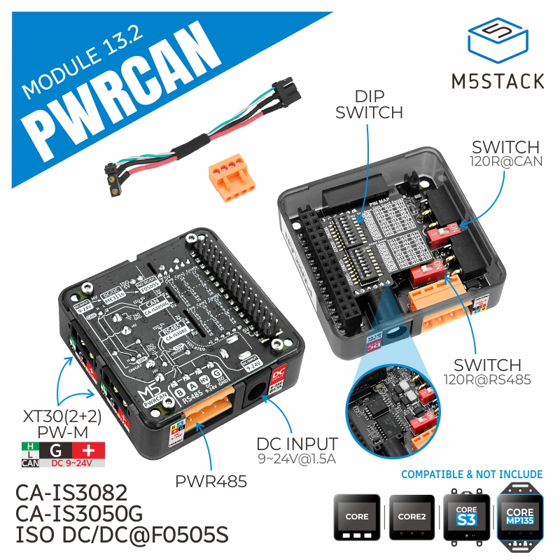 M5Stack - Módulo oficial PWRCAN 13.2 M5Stack con