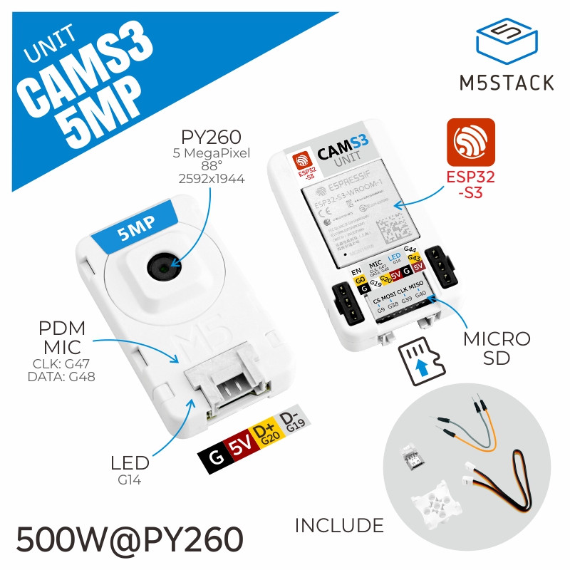 M5Stack Unidad Oficial CamS3 C - M5Stack Core2 reseña y precio